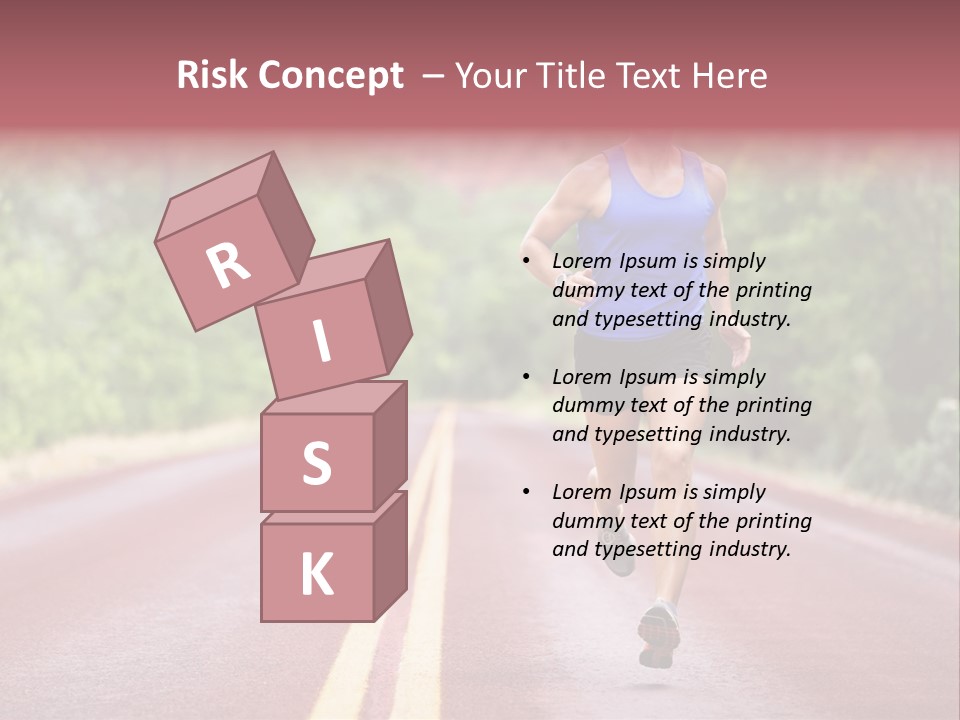 A Man Running Down A Road With Trees In The Background PowerPoint Template