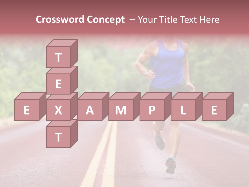 A Man Running Down A Road With Trees In The Background PowerPoint Template