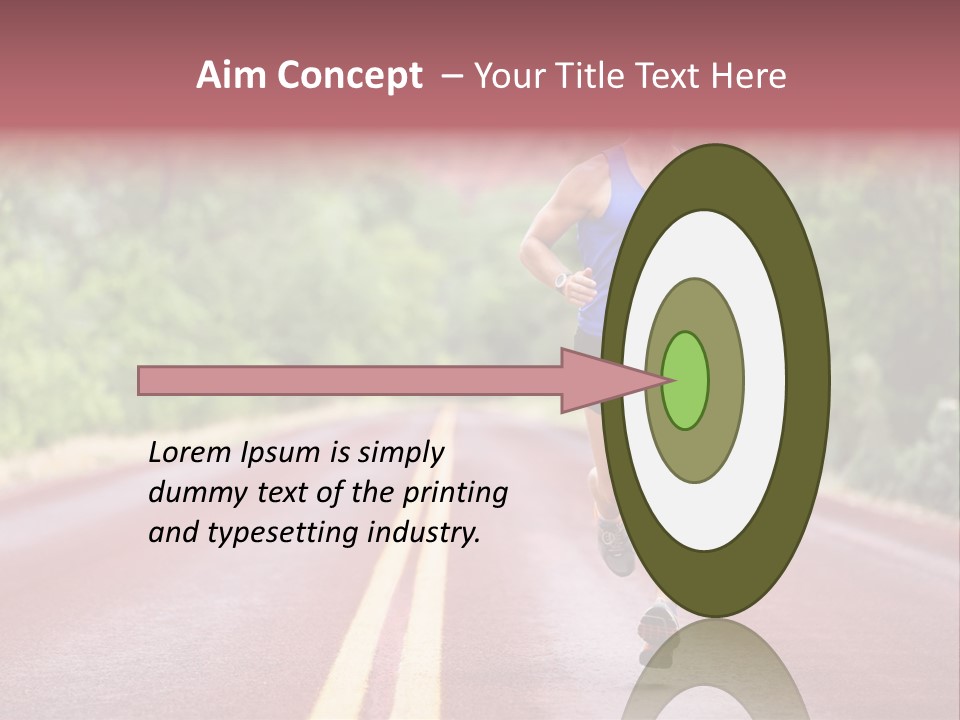 A Man Running Down A Road With Trees In The Background PowerPoint Template