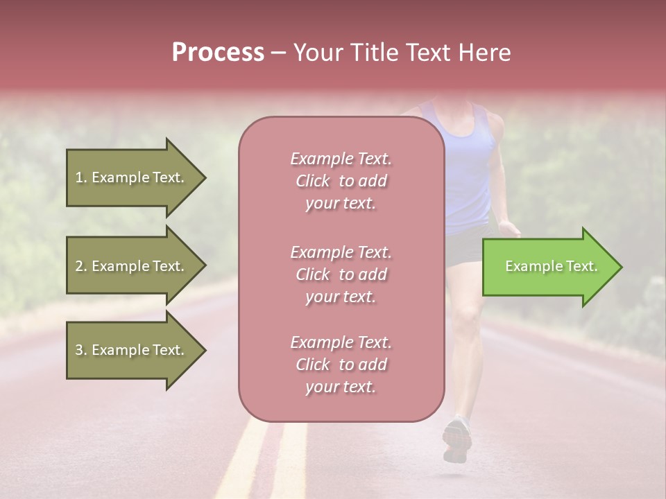 A Man Running Down A Road With Trees In The Background PowerPoint Template