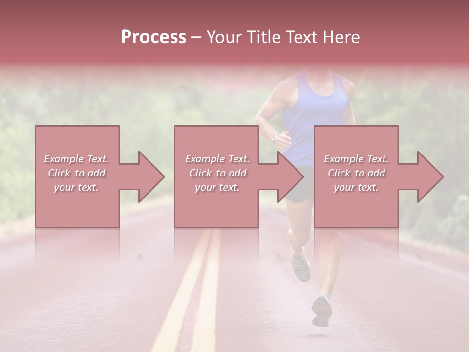 A Man Running Down A Road With Trees In The Background PowerPoint Template