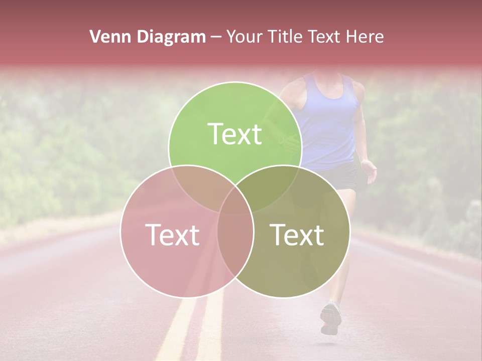 A Man Running Down A Road With Trees In The Background PowerPoint Template