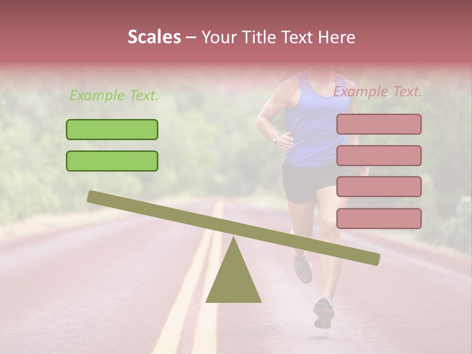 A Man Running Down A Road With Trees In The Background PowerPoint Template