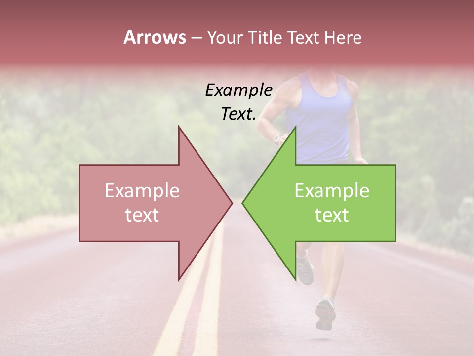 A Man Running Down A Road With Trees In The Background PowerPoint Template