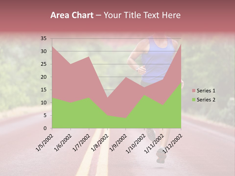 A Man Running Down A Road With Trees In The Background PowerPoint Template
