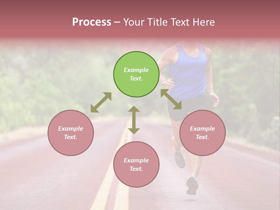 A Man Running Down A Road With Trees In The Background PowerPoint Template