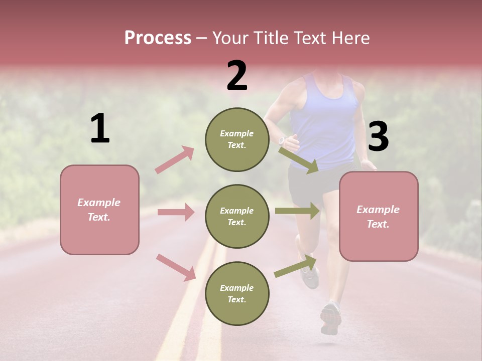 A Man Running Down A Road With Trees In The Background PowerPoint Template