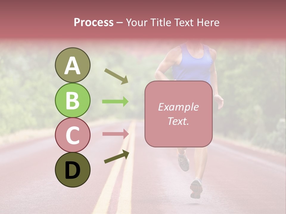 A Man Running Down A Road With Trees In The Background PowerPoint Template