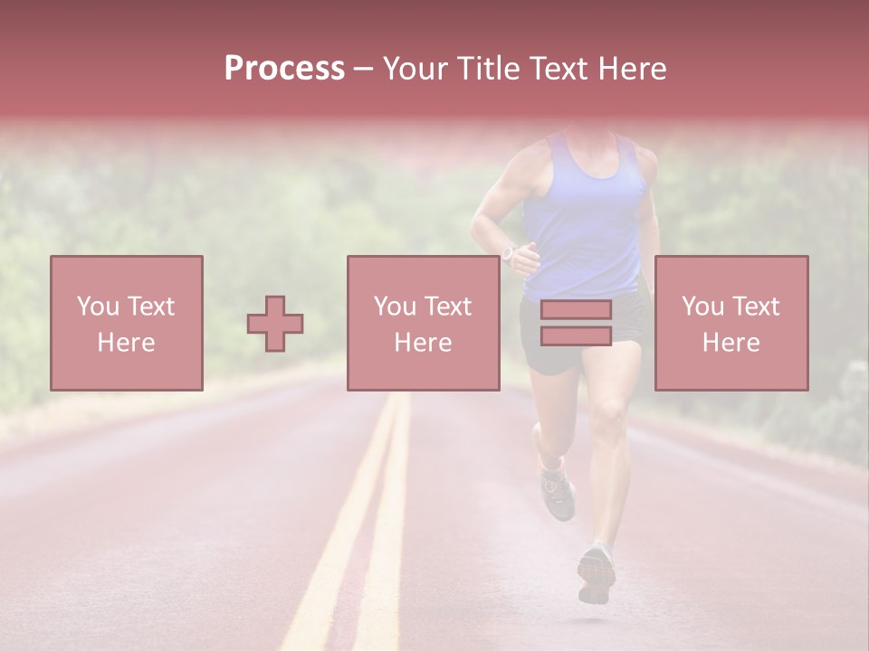 A Man Running Down A Road With Trees In The Background PowerPoint Template