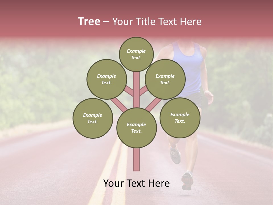 A Man Running Down A Road With Trees In The Background PowerPoint Template