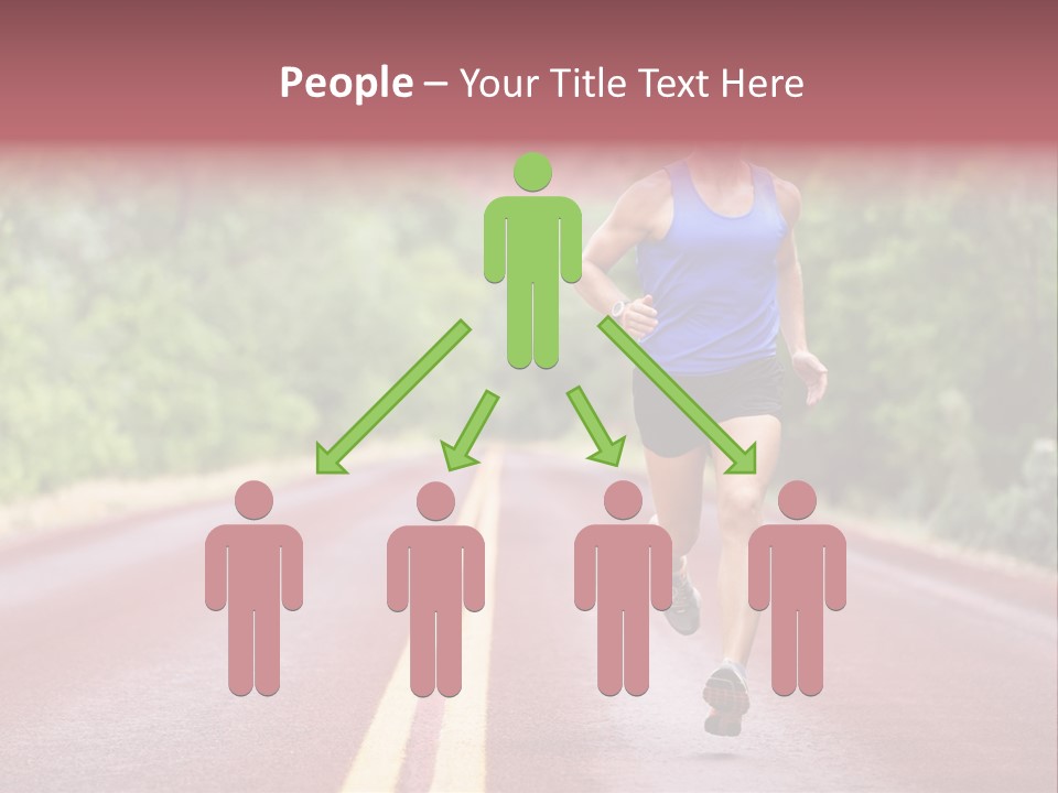 A Man Running Down A Road With Trees In The Background PowerPoint Template