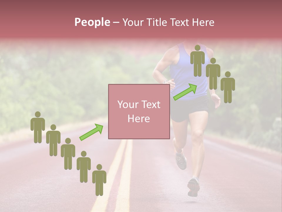 A Man Running Down A Road With Trees In The Background PowerPoint Template