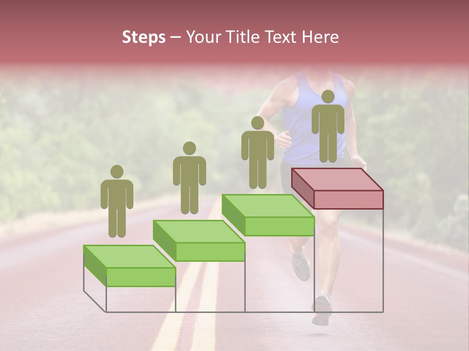 A Man Running Down A Road With Trees In The Background PowerPoint Template