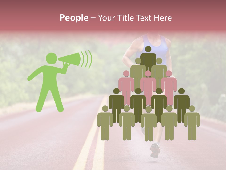 A Man Running Down A Road With Trees In The Background PowerPoint Template