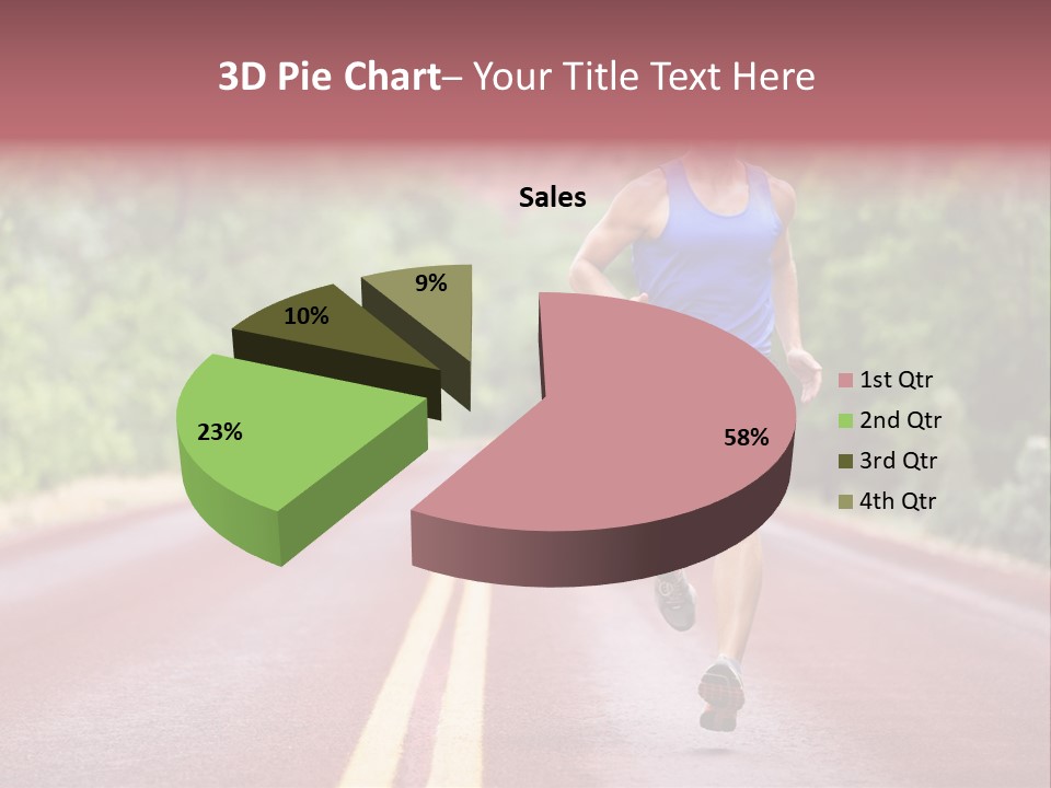 A Man Running Down A Road With Trees In The Background PowerPoint Template