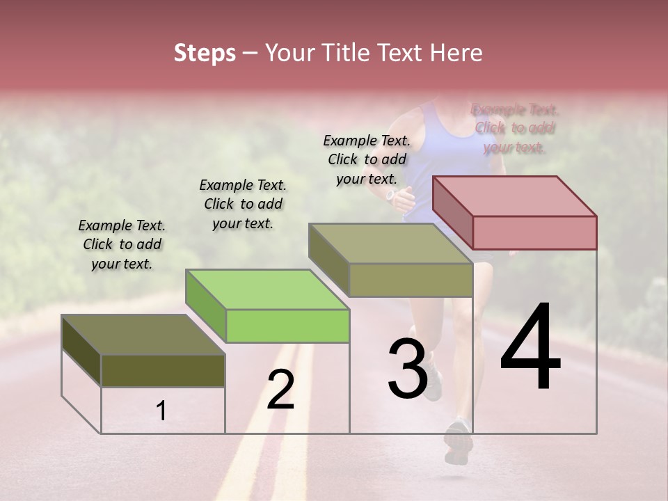 A Man Running Down A Road With Trees In The Background PowerPoint Template