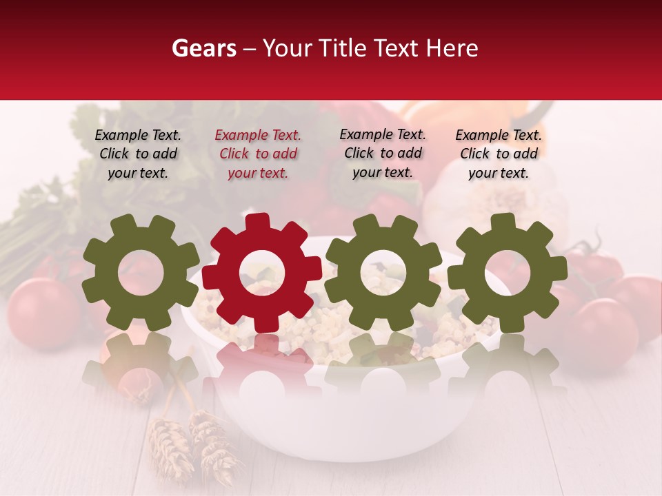 A White Bowl Filled With Food Next To Vegetables PowerPoint Template