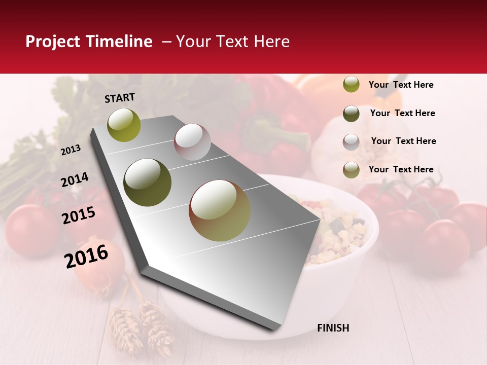 A White Bowl Filled With Food Next To Vegetables PowerPoint Template