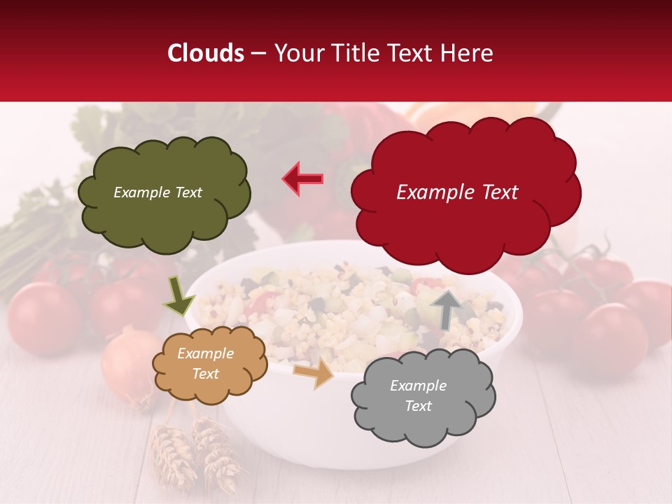 A White Bowl Filled With Food Next To Vegetables PowerPoint Template