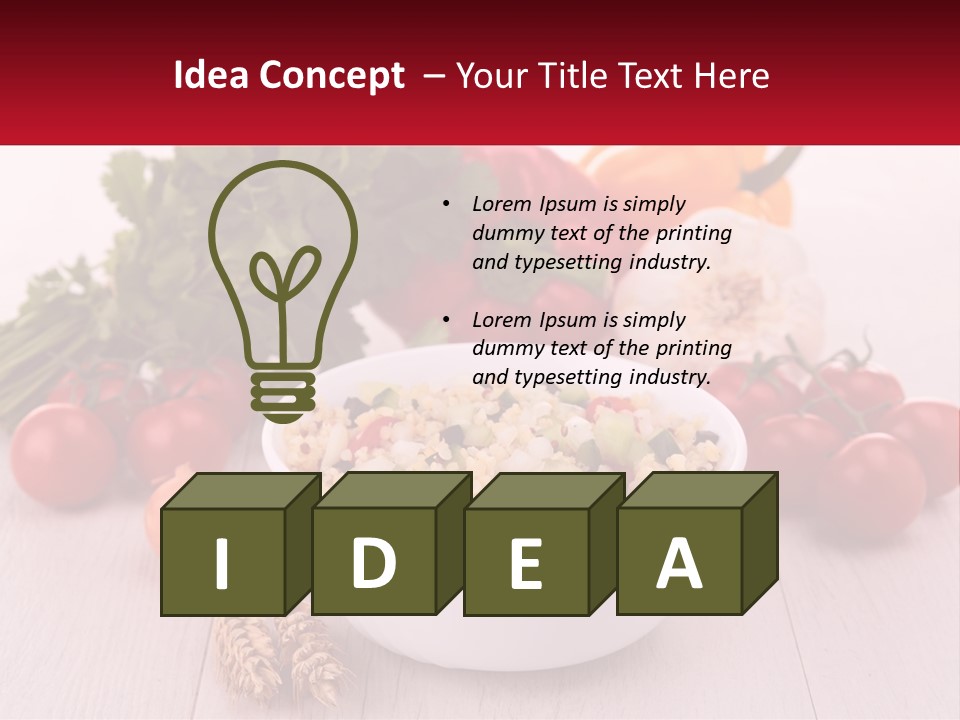 A White Bowl Filled With Food Next To Vegetables PowerPoint Template
