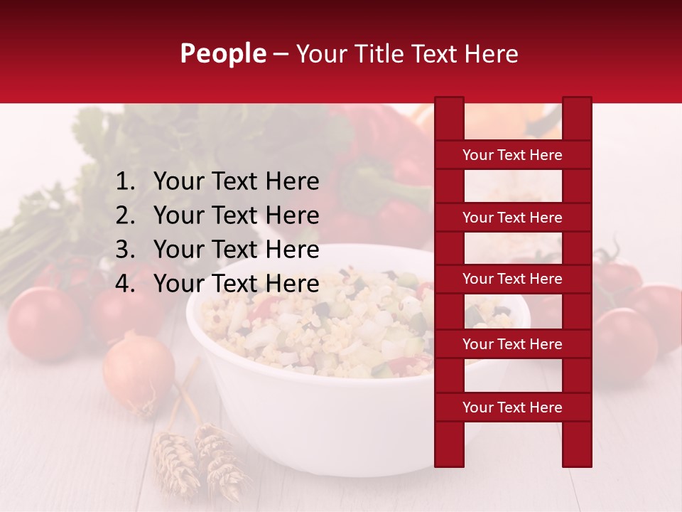 A White Bowl Filled With Food Next To Vegetables PowerPoint Template