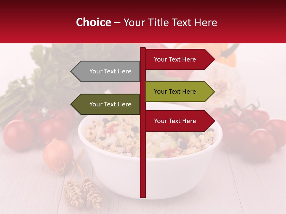 A White Bowl Filled With Food Next To Vegetables PowerPoint Template