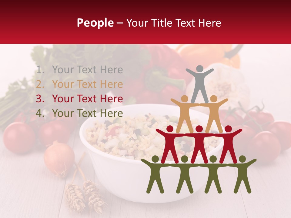 A White Bowl Filled With Food Next To Vegetables PowerPoint Template