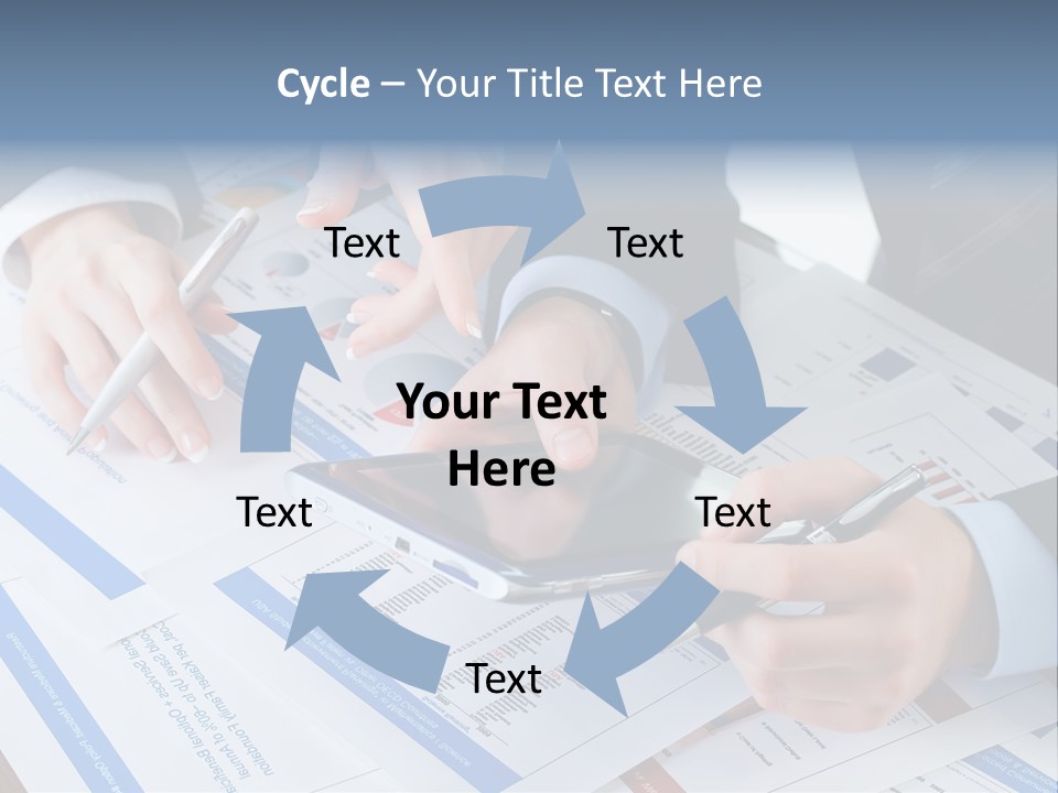 A Group Of People Sitting At A Table With A Tablet PowerPoint Template