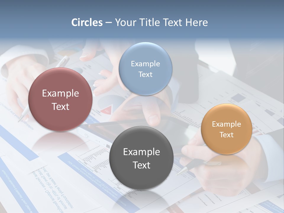 A Group Of People Sitting At A Table With A Tablet PowerPoint Template
