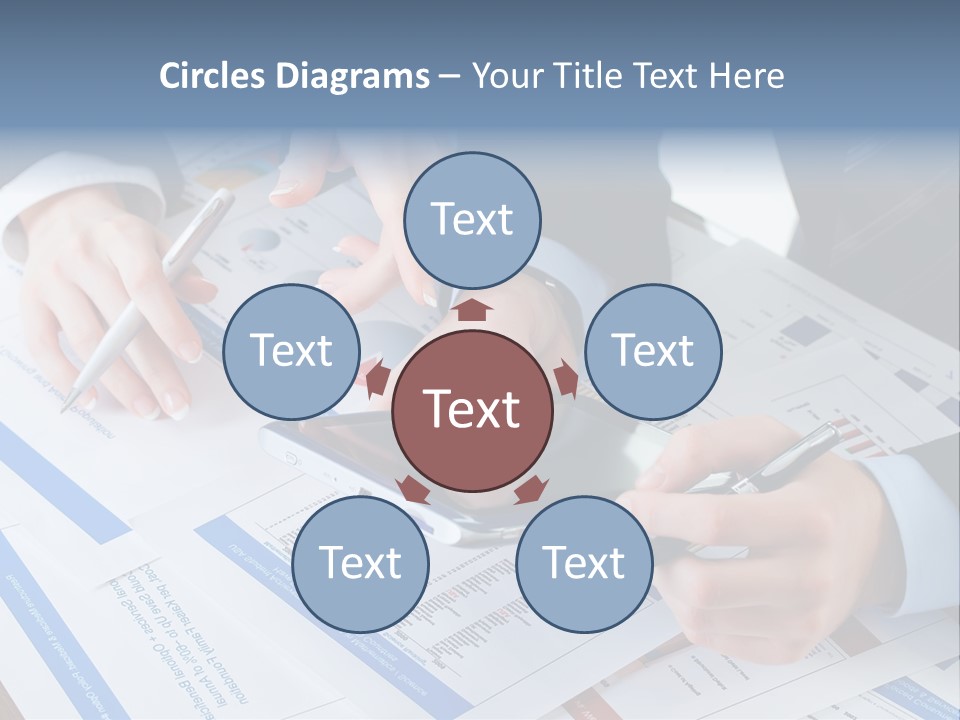 A Group Of People Sitting At A Table With A Tablet PowerPoint Template