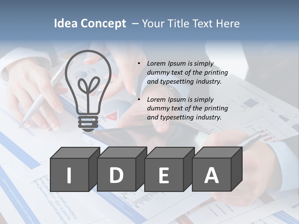 A Group Of People Sitting At A Table With A Tablet PowerPoint Template