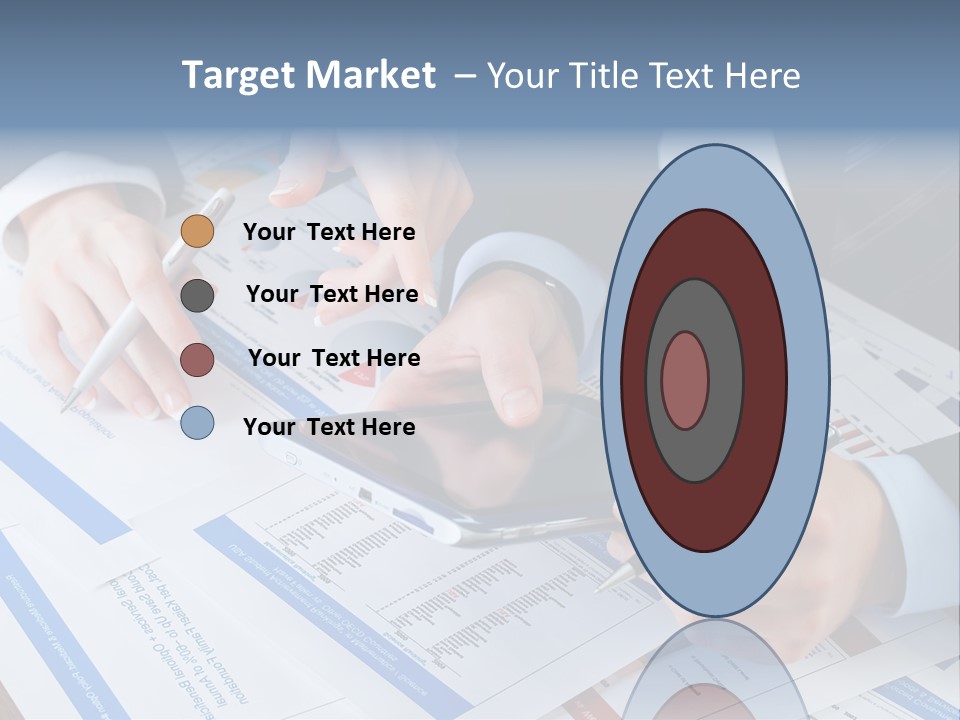 A Group Of People Sitting At A Table With A Tablet PowerPoint Template