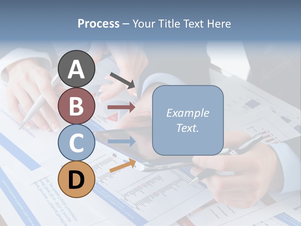 A Group Of People Sitting At A Table With A Tablet PowerPoint Template