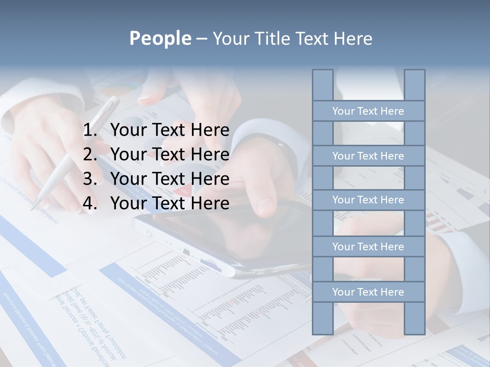 A Group Of People Sitting At A Table With A Tablet PowerPoint Template