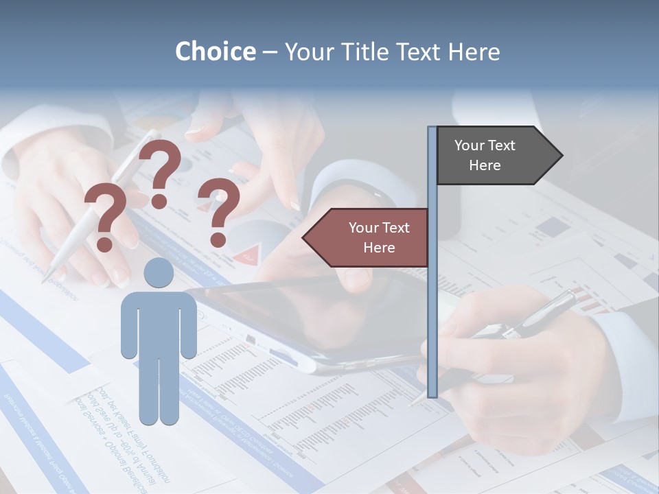 A Group Of People Sitting At A Table With A Tablet PowerPoint Template