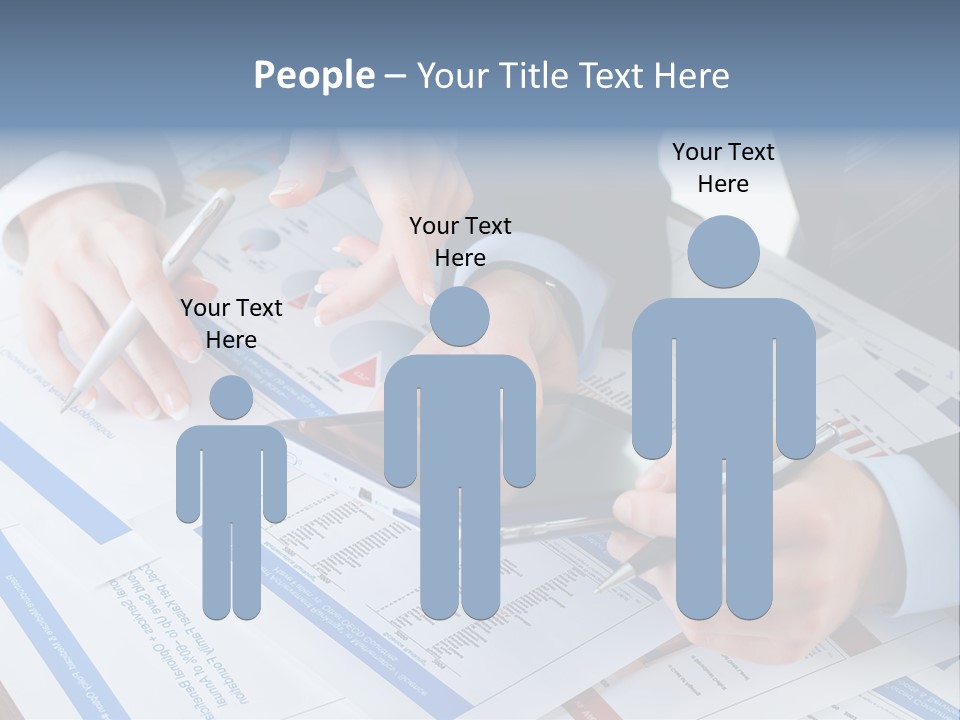 A Group Of People Sitting At A Table With A Tablet PowerPoint Template