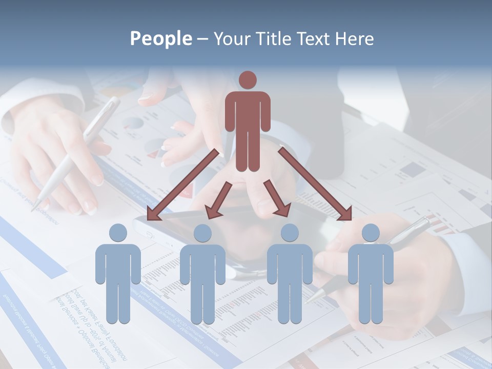A Group Of People Sitting At A Table With A Tablet PowerPoint Template