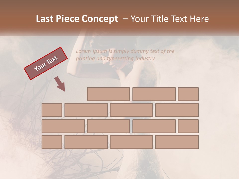 A Woman In A White Dress Standing In Smoke PowerPoint Template