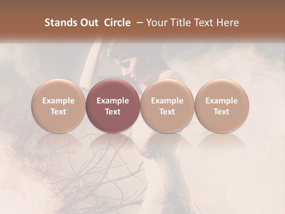A Woman In A White Dress Standing In Smoke PowerPoint Template