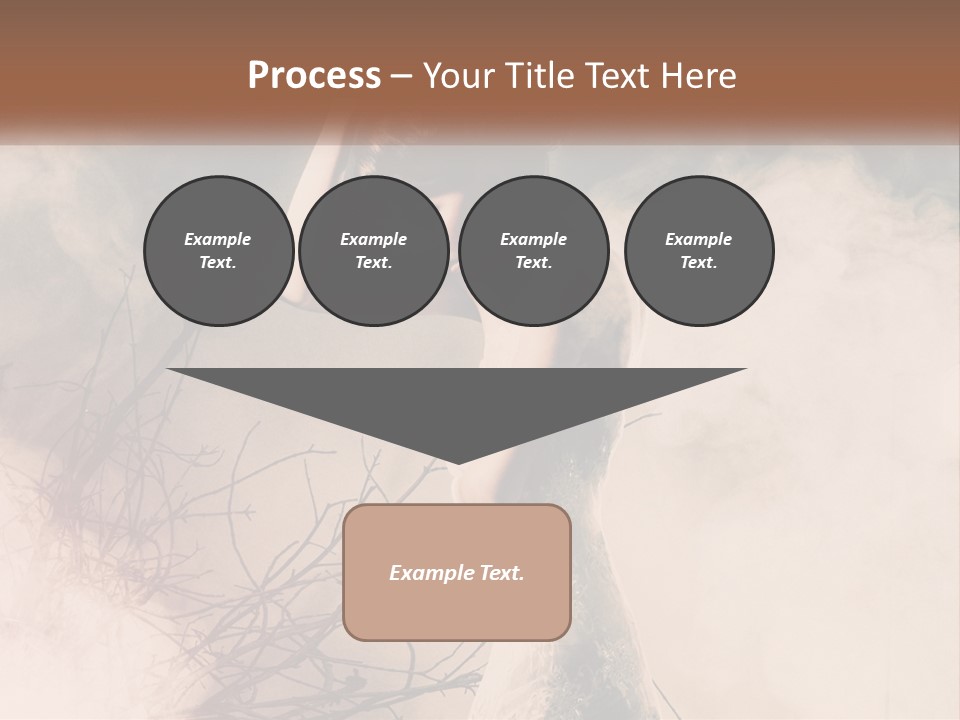 A Woman In A White Dress Standing In Smoke PowerPoint Template