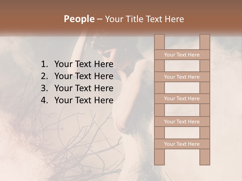 A Woman In A White Dress Standing In Smoke PowerPoint Template