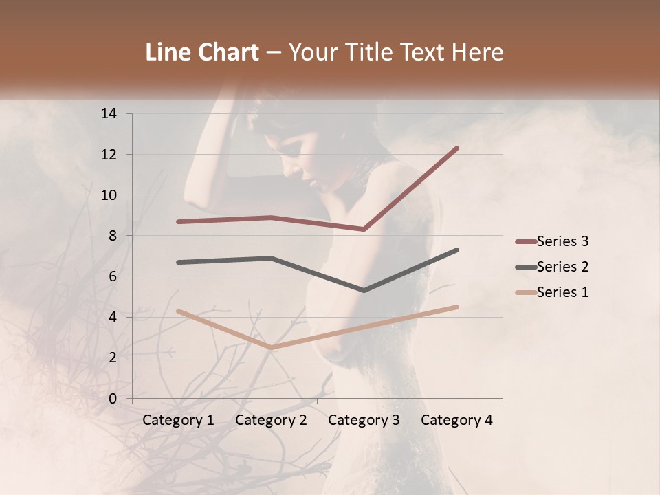 A Woman In A White Dress Standing In Smoke PowerPoint Template