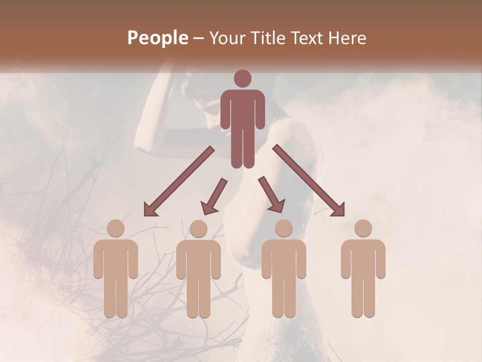 A Woman In A White Dress Standing In Smoke PowerPoint Template