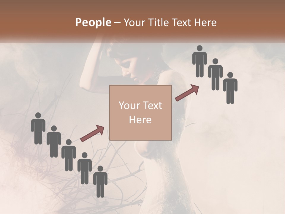 A Woman In A White Dress Standing In Smoke PowerPoint Template