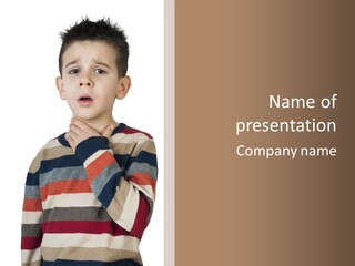 A Young Boy With A Surprised Look On His Face PowerPoint Template