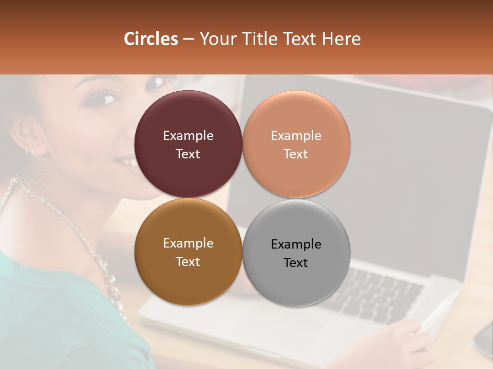 A Woman Sitting In Front Of A Laptop Computer PowerPoint Template