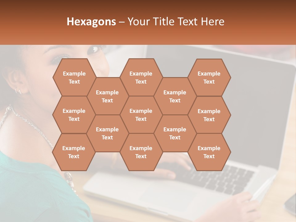 A Woman Sitting In Front Of A Laptop Computer PowerPoint Template