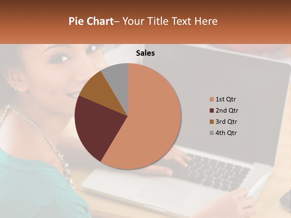 A Woman Sitting In Front Of A Laptop Computer PowerPoint Template