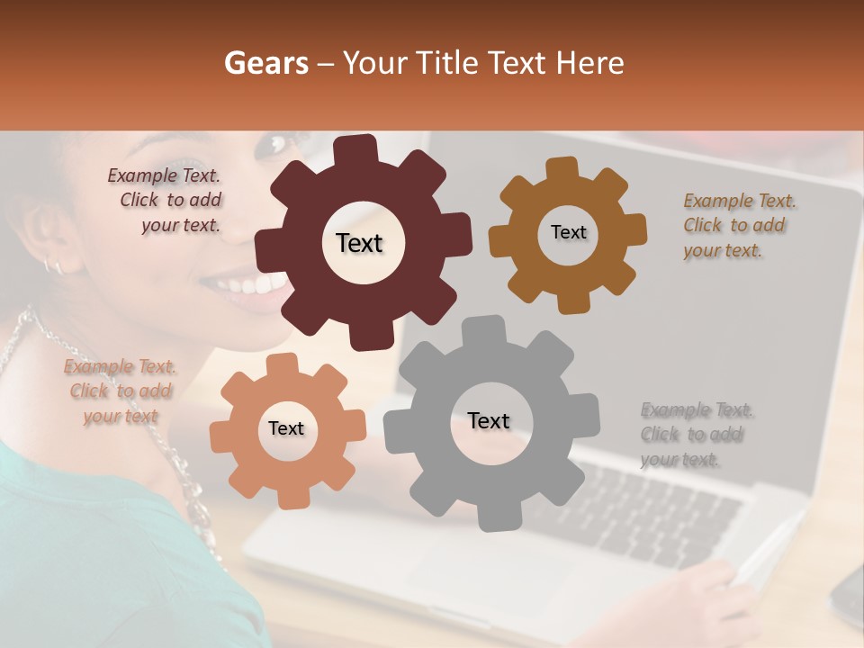 A Woman Sitting In Front Of A Laptop Computer PowerPoint Template