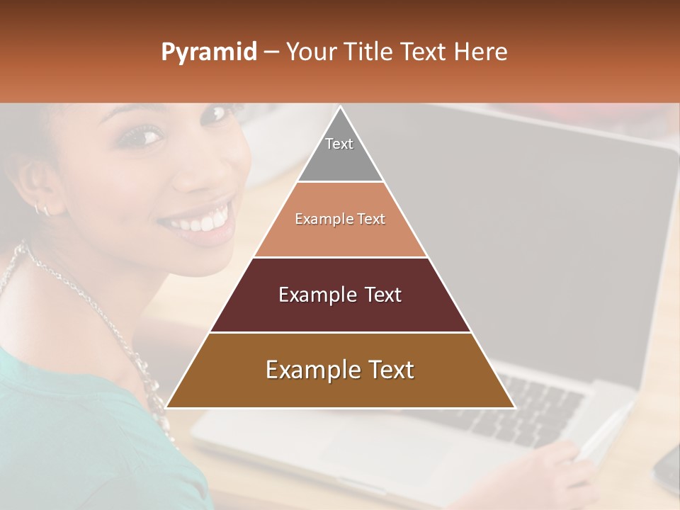 A Woman Sitting In Front Of A Laptop Computer PowerPoint Template